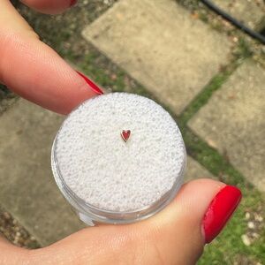 Pupil hall red enamel heart threadless end